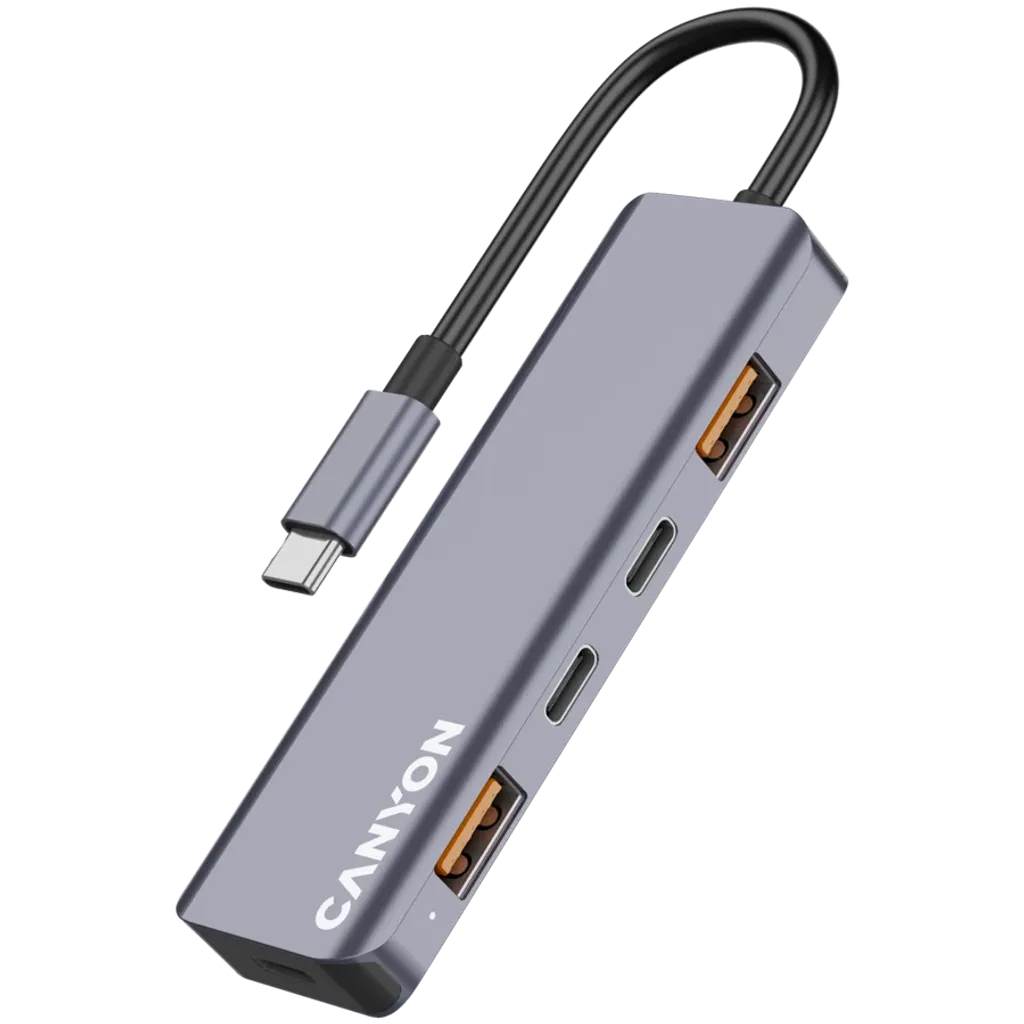 USB-хаб Canyon DS-18 5in1 USB-C Grey (CNS-TDS18)