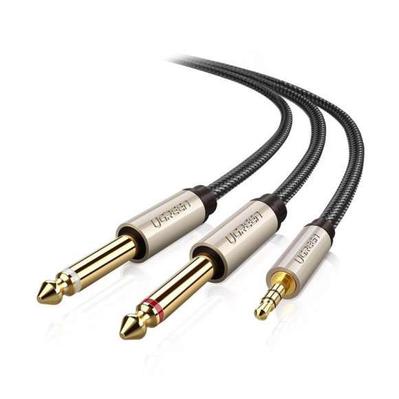 Кабель Audio(m) 3.5mm - 2*Audio(m) 6.3mm, 1m AV126 UGREEN (10613)