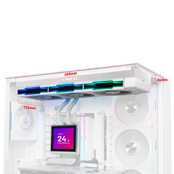 Водяное охлаждение для CPU Lian Li HydroShift II LCD-S 360TL, White (G89.GHS2LCDS36TFW.00)