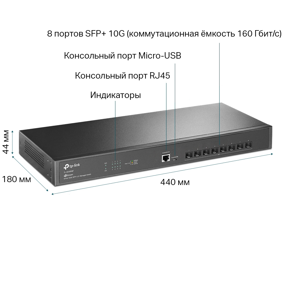 Коммутатор TP-Link SX3008F (SX3008F) Коммутатор TP-Link SX3008F (SX3008F)