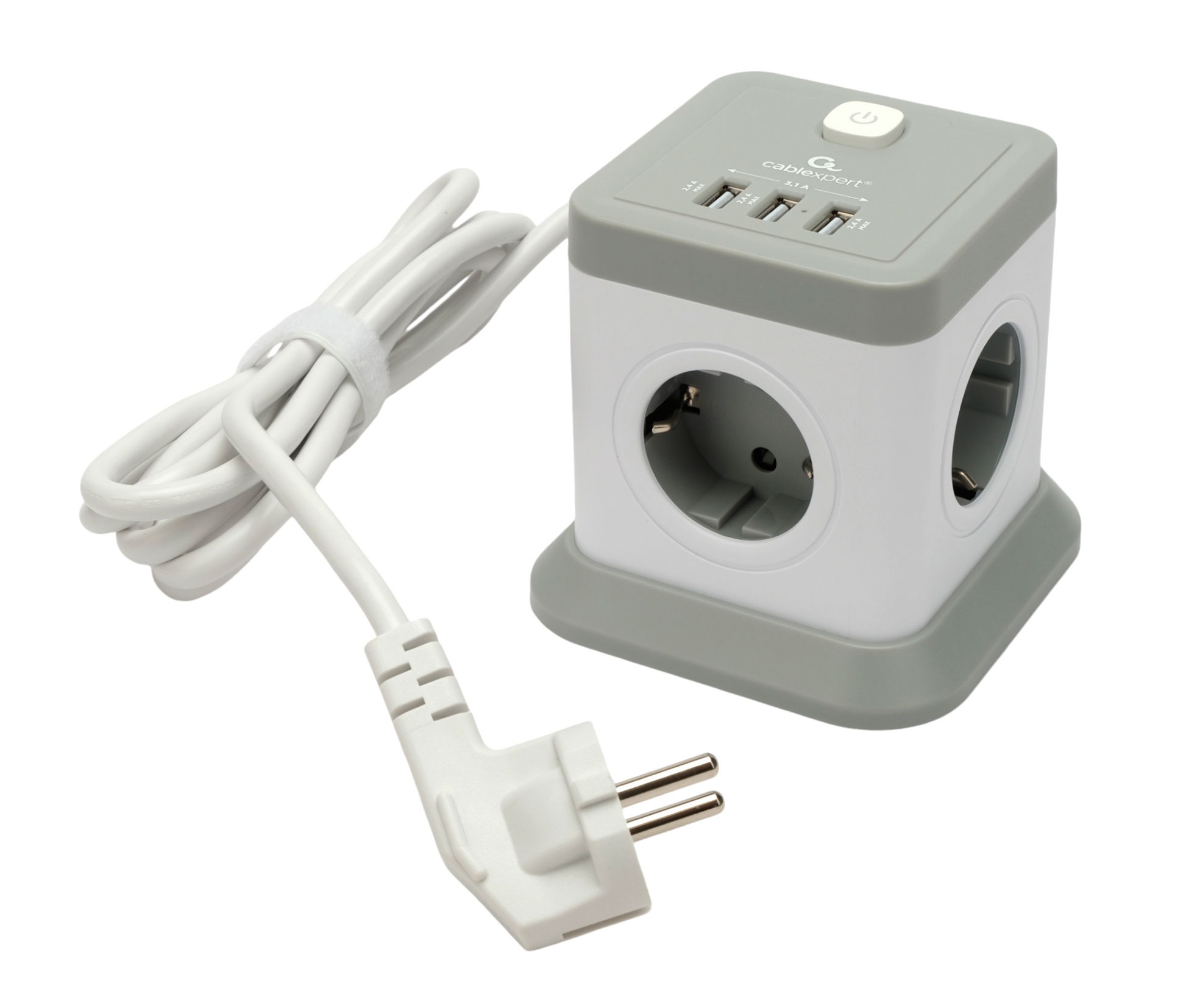 Сетевой фильтр Cablexpert Tower, TWR-4-U3-W-2 белый (TWR-4-U3-W-2)