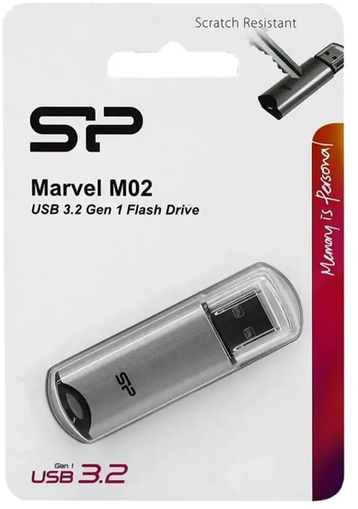Флэш-накопитель Silicon Power Marvel M02 64GB, Silver (SP064GBUF3M02V1S)
