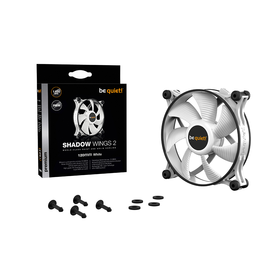 Вентилятор для компьютерного корпуса Bequiet! Shadow Wings 2 120mm PWM White (BL089)