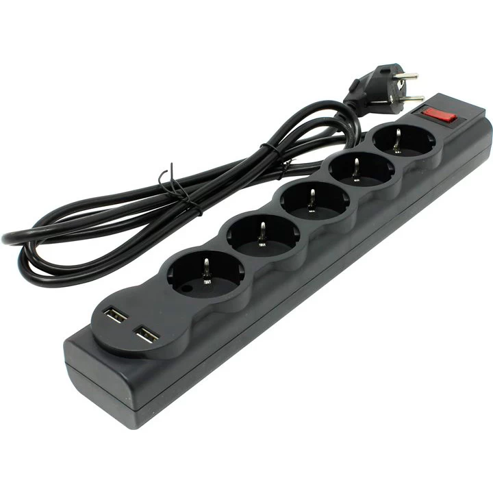 Сетевой фильтр Defender DFS 751 - 1,8 М, 2xUSB, 5 розеток (DFS 751) Сетевой фильтр Defender DFS 751 - 1,8 М, 2xUSB, 5 розеток (DFS 751)