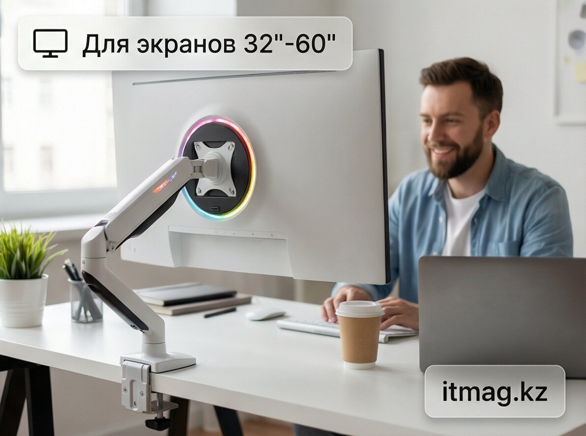 Крепление настольное NB F5-XE (white) с газлифтом 32"-60", 9-20кг, белое (F5-XE White)