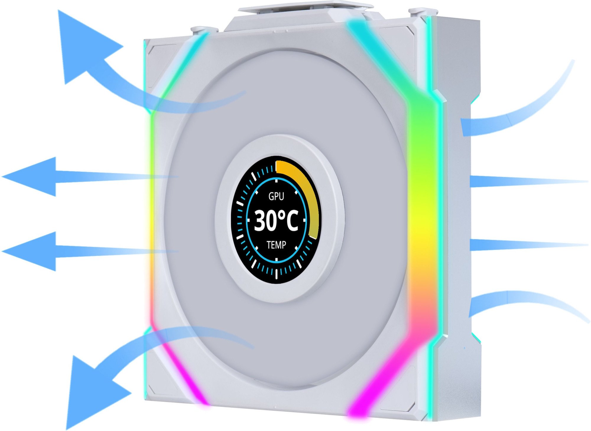 Комплект вентиляторов для корпуса Lian Li Uni Fan SL Wireless LCD 120 ARGB, White (12SLLCD1W3W)