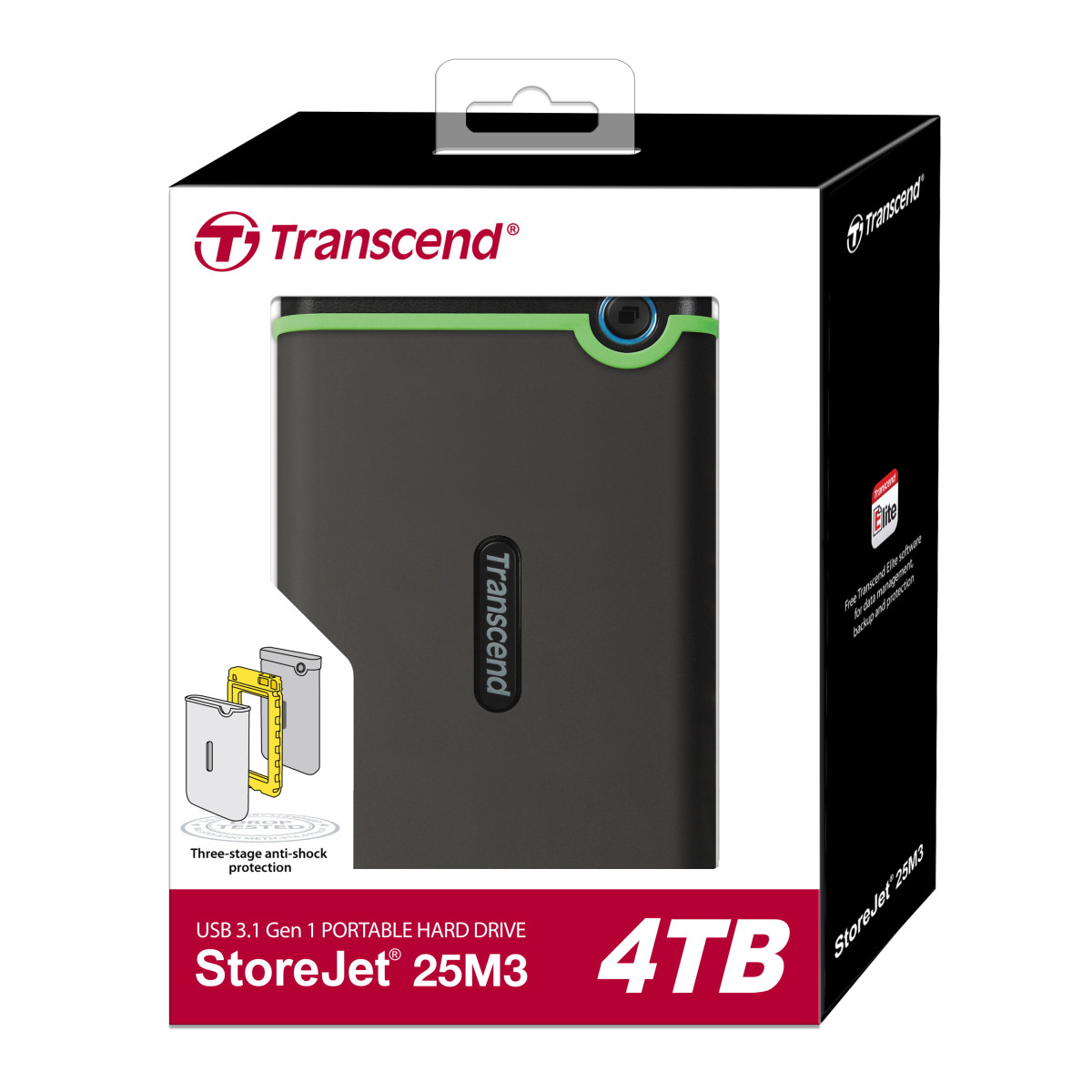 Внешний жесткий диск 2,5 4TB Transcend TS4TSJ25M3S серый (TS4TSJ25M3S)