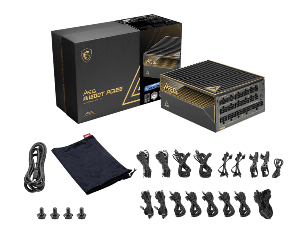 Блок питания MSI 1600W, MEG Ai1600T PCIE5, ATX, 80+ Черный (MEG Ai1600T PCIE5)