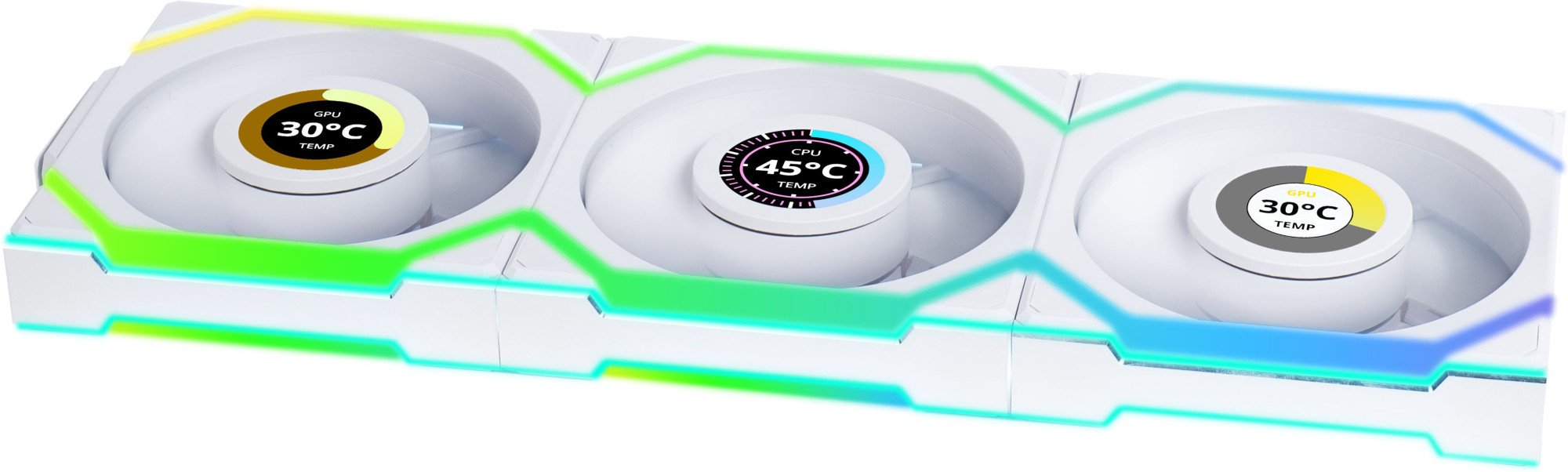 Комплект вентиляторов для корпуса Lian Li Uni Fan SL Wireless LCD 120 ARGB, White (12SLLCD1W3W)