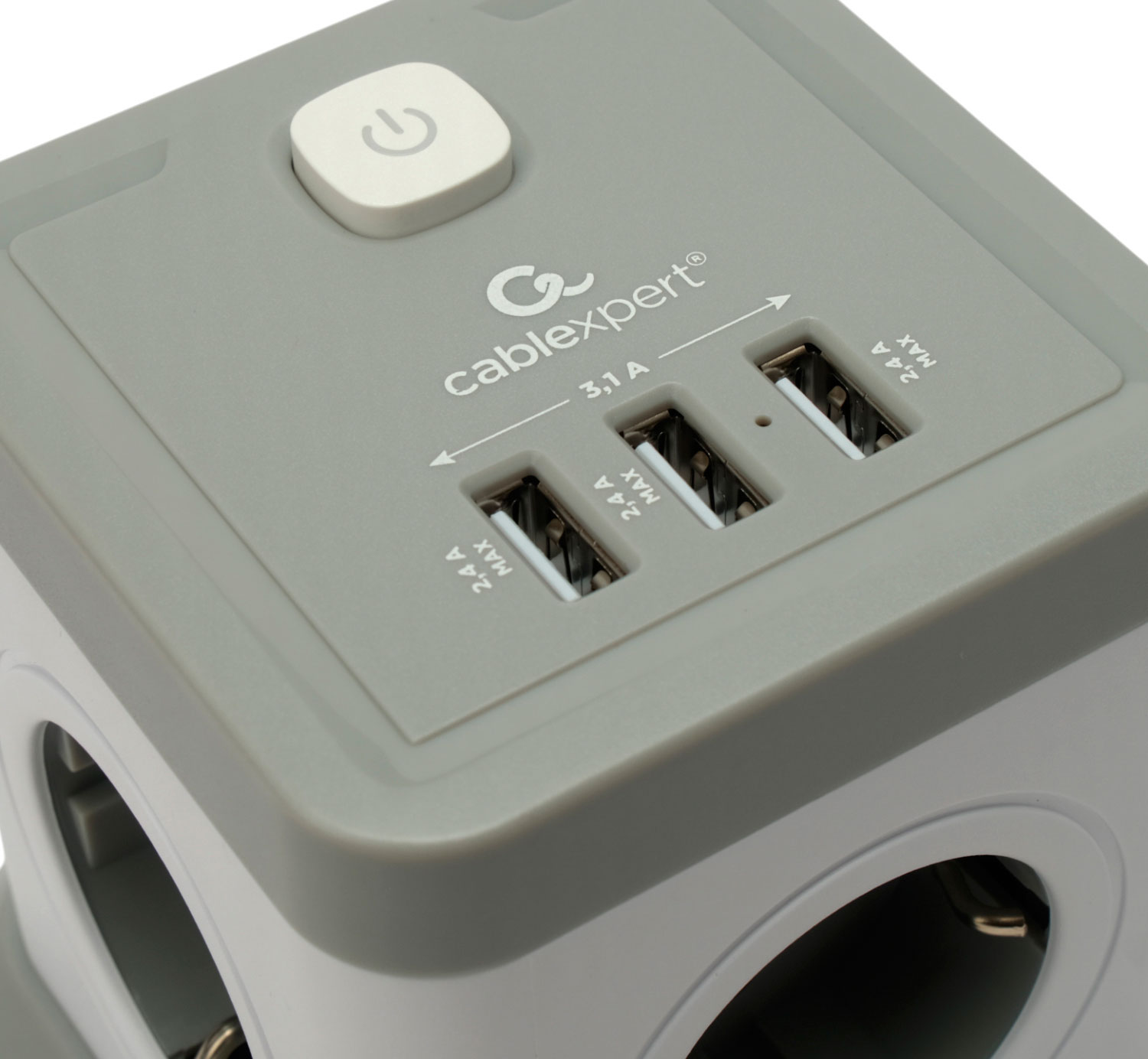 Сетевой фильтр Cablexpert Tower, TWR-4-U3-W-3 белый (TWR-4-U3-W-3)