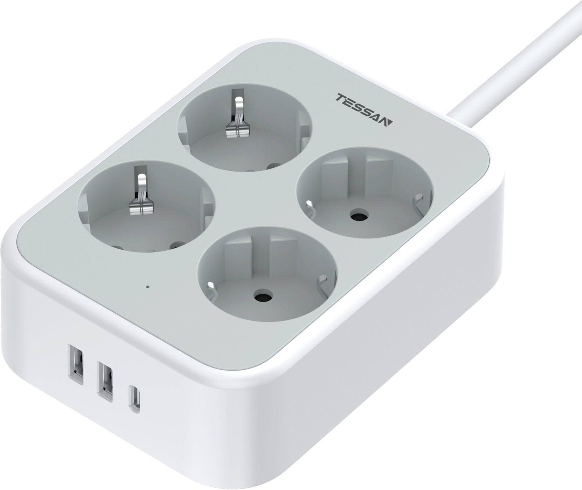 Сетевой фильтр Tessan TS-PS01DE00, 2м, Grey (TS-PS01DE00)