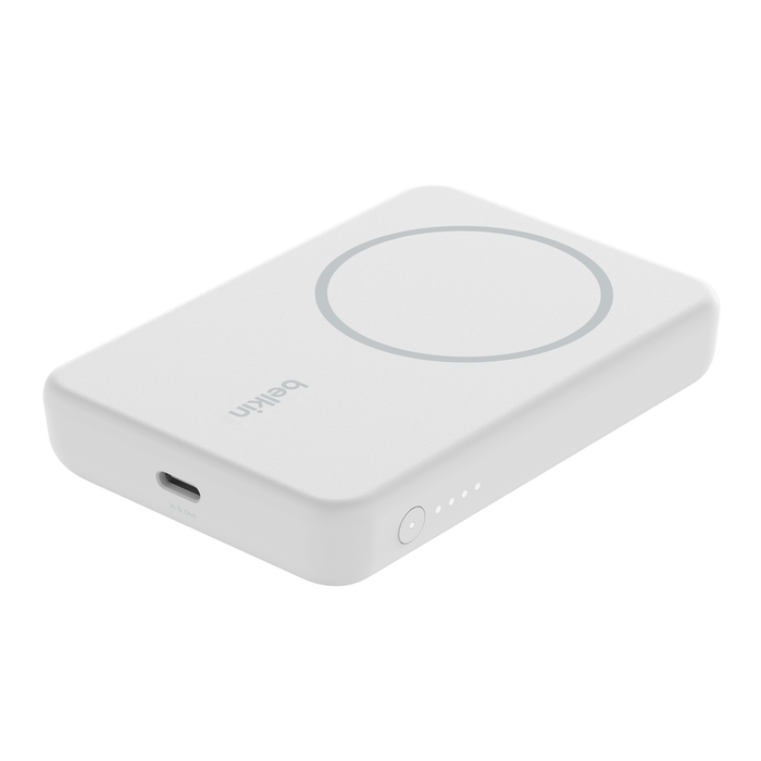 Портативный внешний аккумулятор Belkin Magnetic Wireless Power Bank 5K + Stand, WHITE (BPD004btWT)