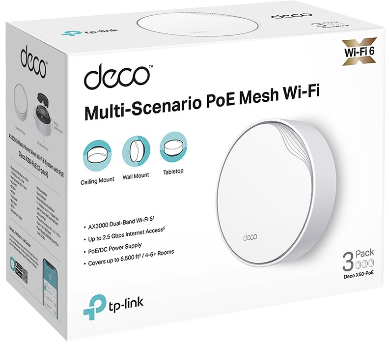 Mesh-система Tp-Link Deco X50-PoE(3-pack)  (Deco X50-PoE(3-pack)(EU))