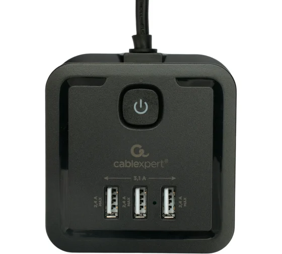 Сетевой фильтр Cablexpert Tower TWR-4-CU2-B-2 черный (TWR-4-CU2-B-2)