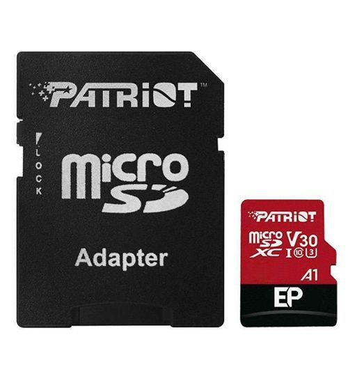Карта памяти MemoryCard microSDXC 512GB, Patriot, Class 10, UHS-I, U3, +adapter SD (PEF512GEP31MCX)