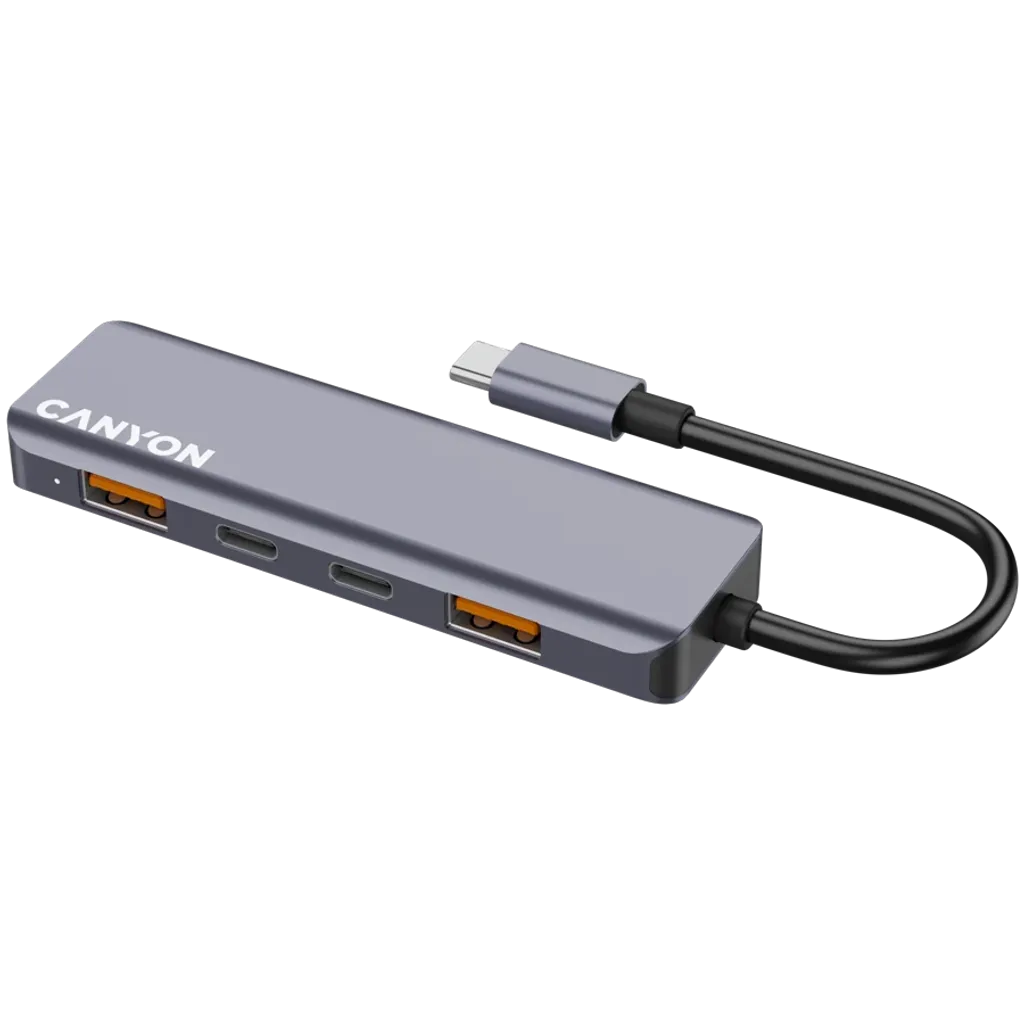 USB-хаб Canyon DS-18 5in1 USB-C Grey (CNS-TDS18)