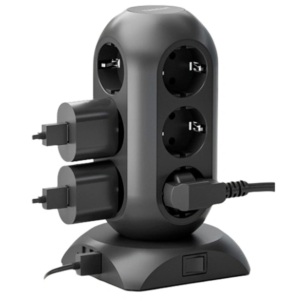 Сетевой фильтр Tessan TPS02-DE, 2м, Black (TPS02-DE BLACK)