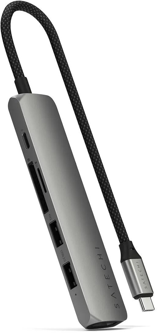 Картридер / USB-хаб Satechi 6-in-1 USB-C Slim Multiport Adapter - Space Grey (ST-P6SM)