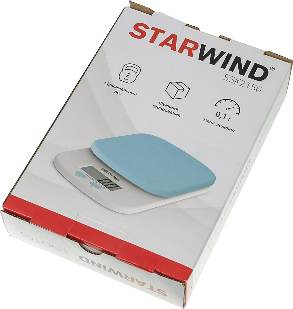 Весы кухонные электронные Starwind SSK2156 голубой (SSK2156)