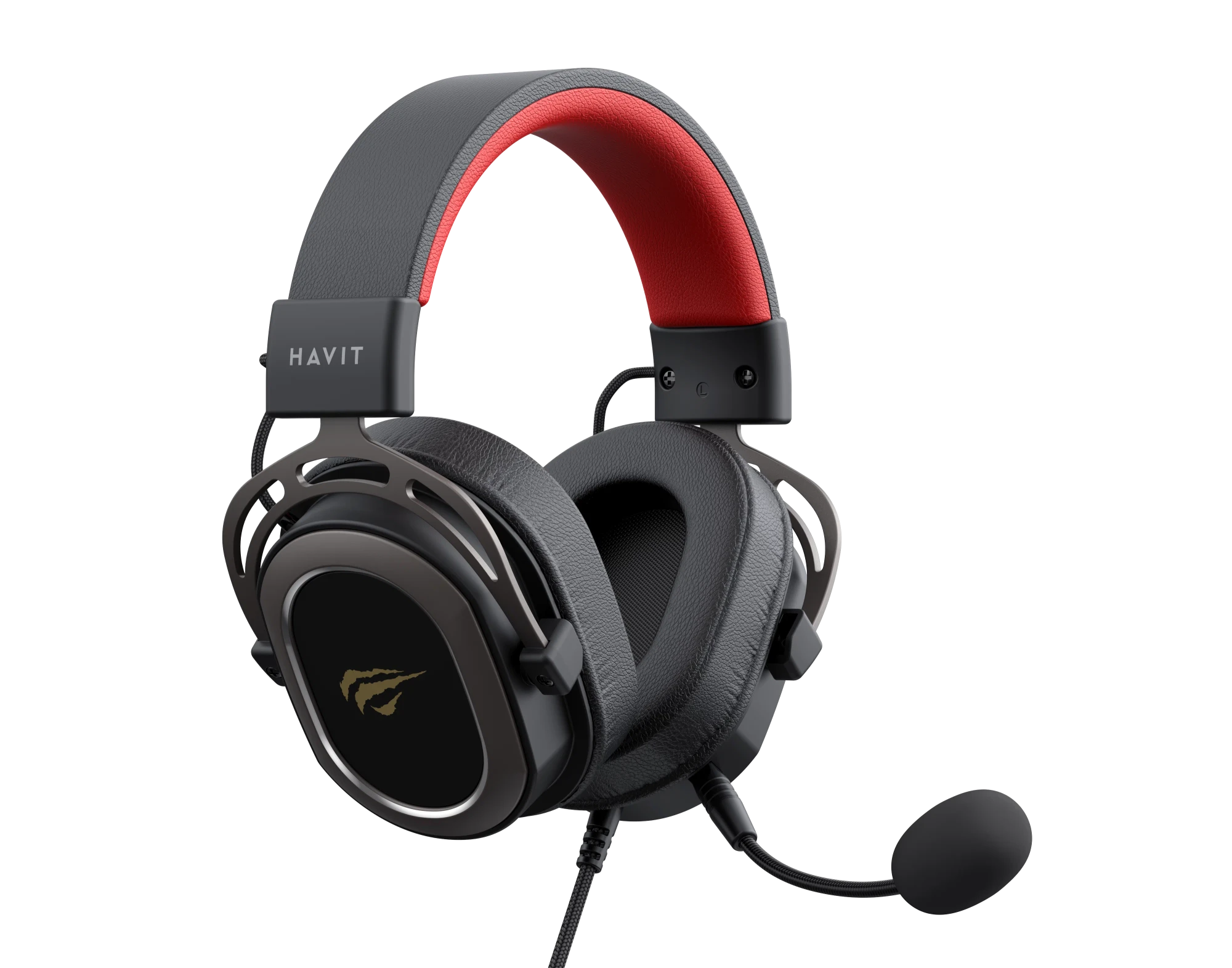 Наушники Havit проводные H2008d/ Black+ochre+red (203012003900017)