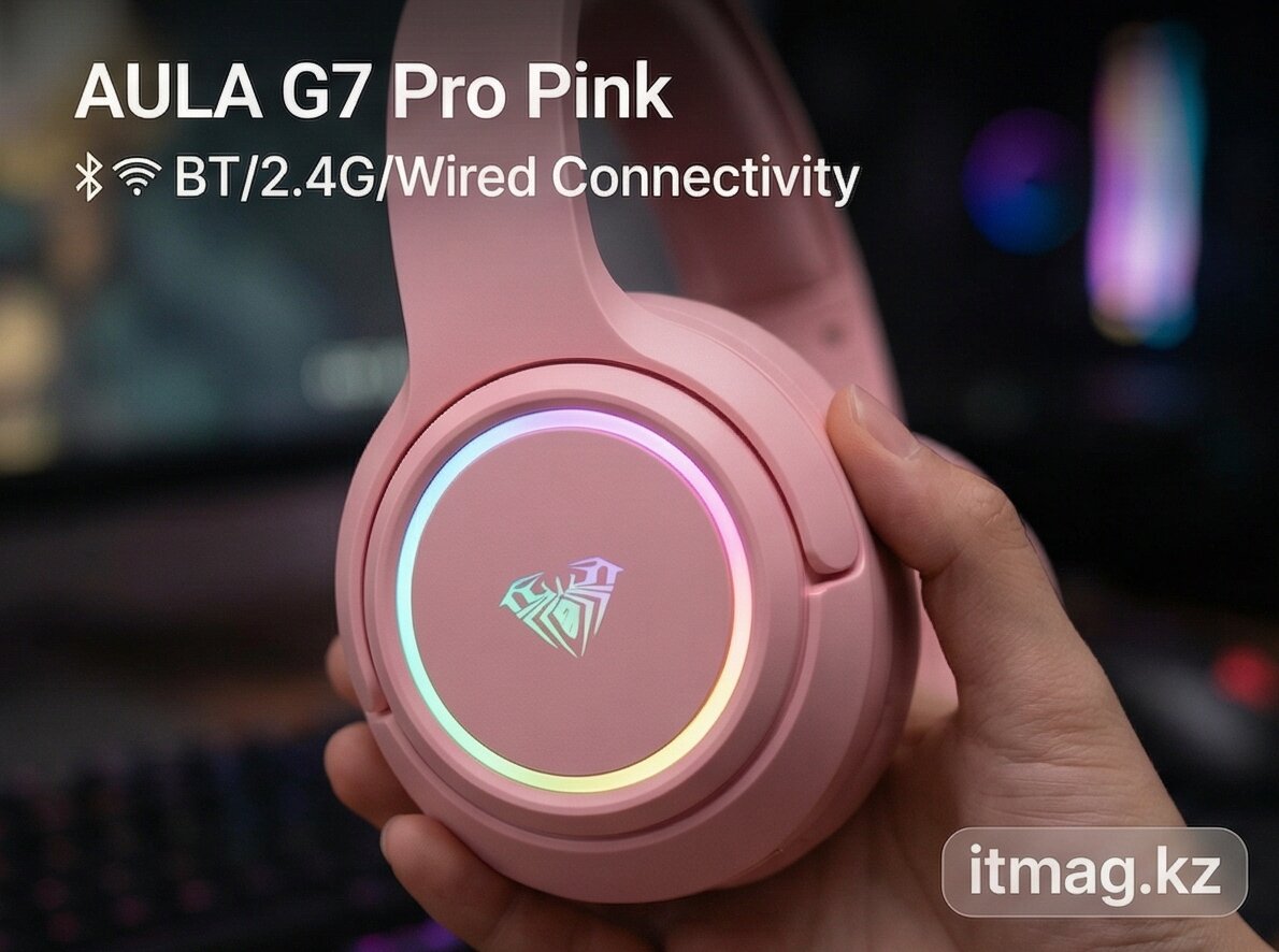 Наушники с микрофоном AULA G7 Pro Pink, sound effect (G7 Pro Pink)