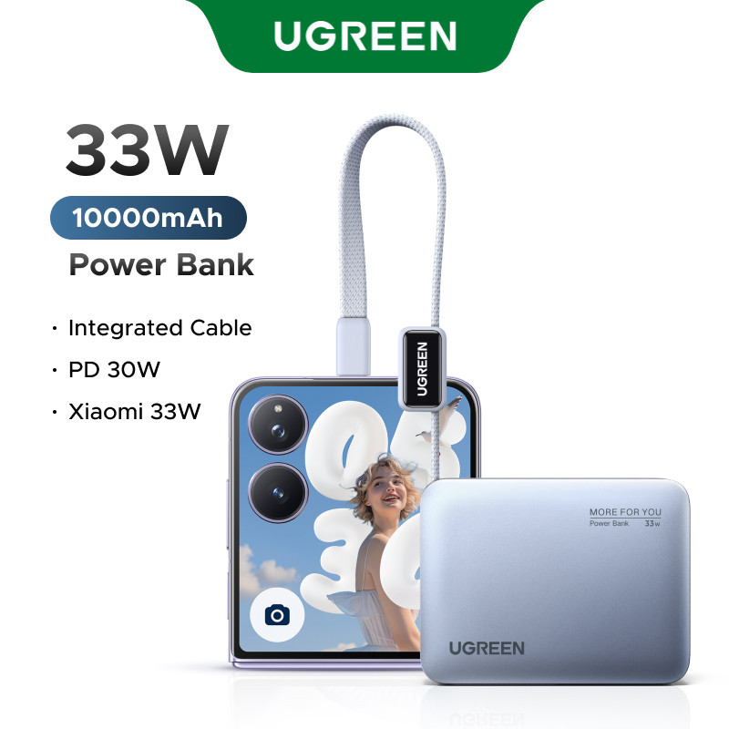 Мобильный аккумулятор UGREEN Power Bank, 10000mAh, 33W, 2С, PB584 (75173B)