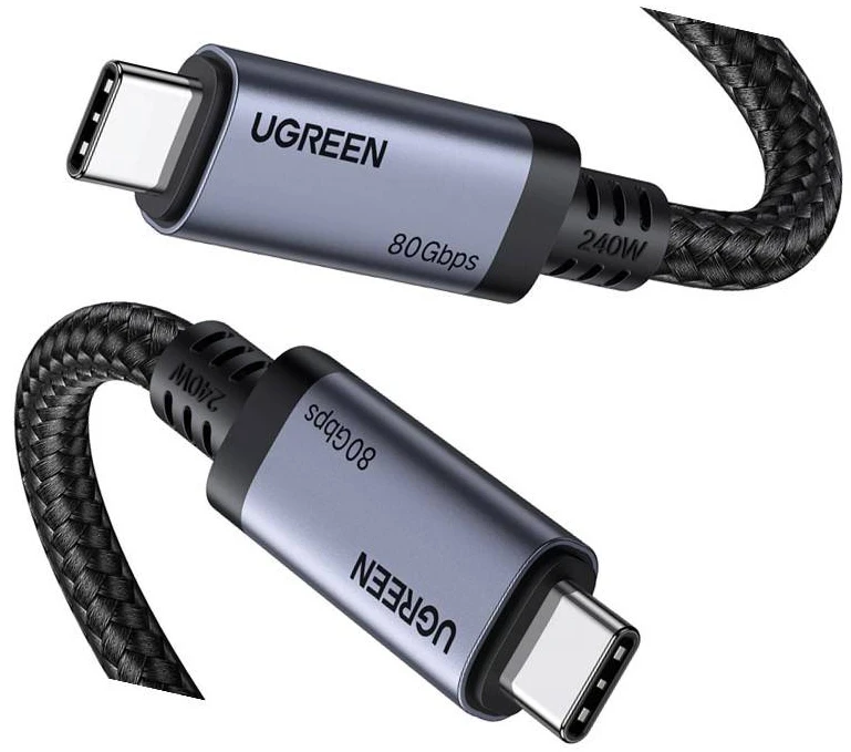 Кабель UGREEN USB C - USB C, 4.0 Gen4, 80Gbps, 1m, L706 (65383)