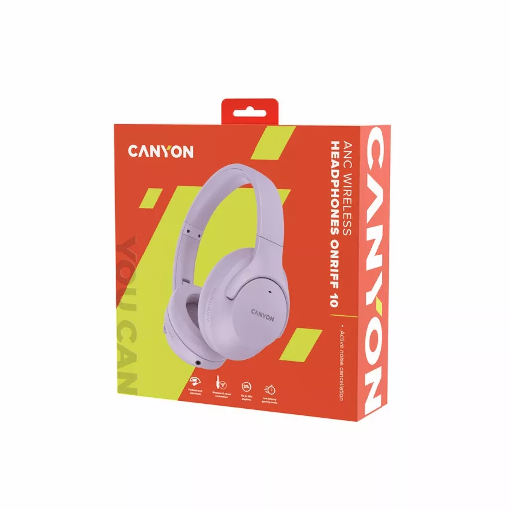 Наушники CANYON headset OnRiff 10 ANC Purple (CNS-CBTHS10PU)
