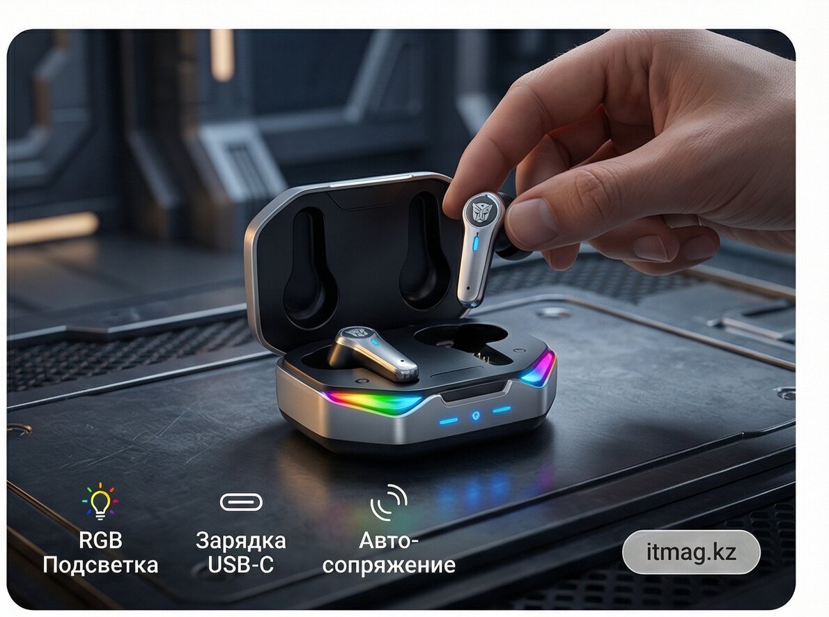 Наушники беспроводные TWS Transformers TF-T22, Gray (Silver) (TF-T22_Gray (Silver))