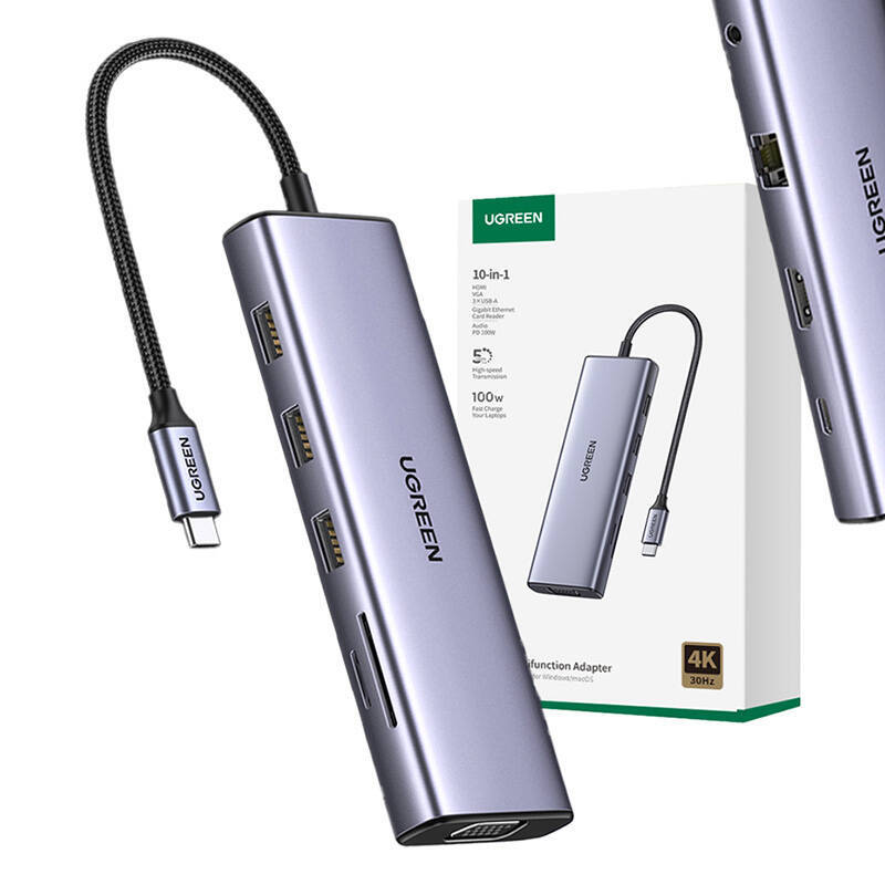  USB Хаб портов Ugreen CM498 Silver (15600)