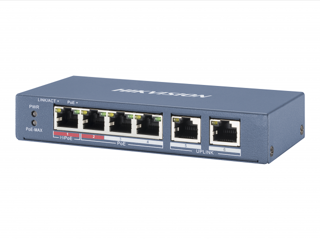 PoE-коммутатор Hikvision (DS-3E0106P-E/M)