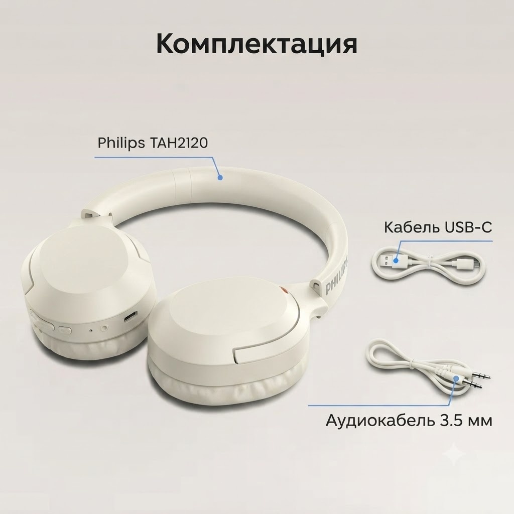 Наушники Philips TAH2120, White (TAH2120-WH)