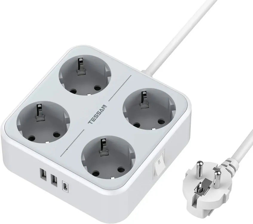 Сетевой фильтр Tessan TS-302-C, 2м, Grey (TS-302-C)