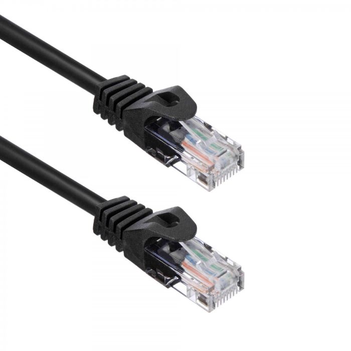 Патч-корд UTP, Кат.5е, 1м, NETLAN, 4 пары,  черный, упак. 10шт (EC-PC4UD55B-BC-PVC-010-BK)