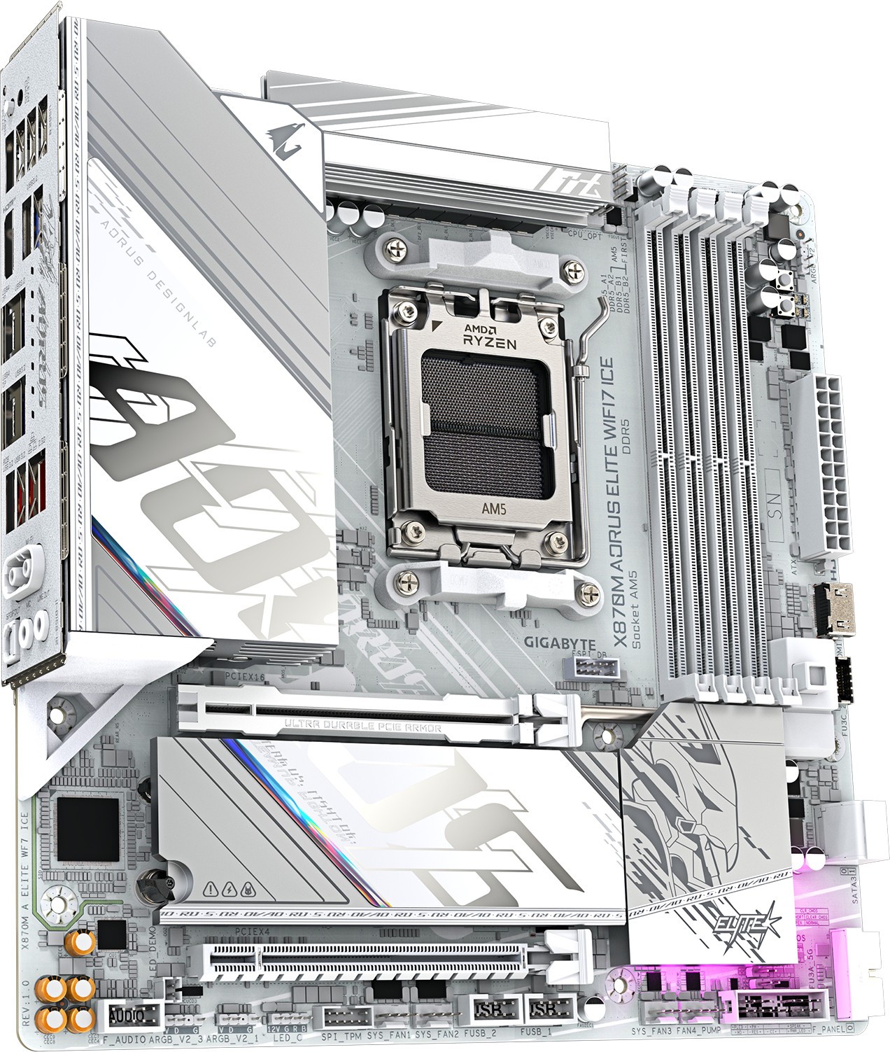 Материнская плата GIGABYTE X870M AORUS ELITE WIFI7 ICE (X870M A ELITE WF7 ICE)