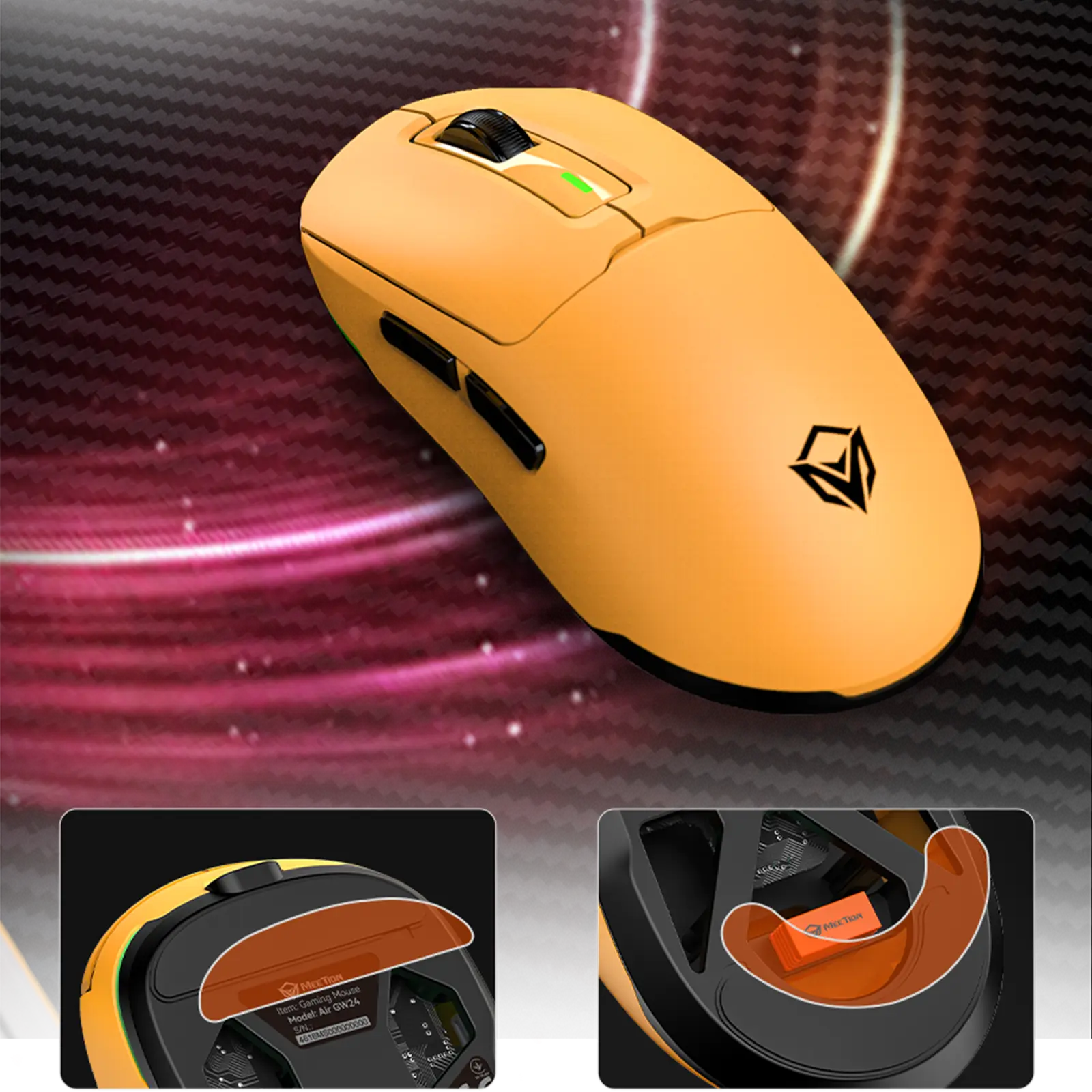 Мышь Meetion GW24 White (Air GW24 Lemon Yellow)