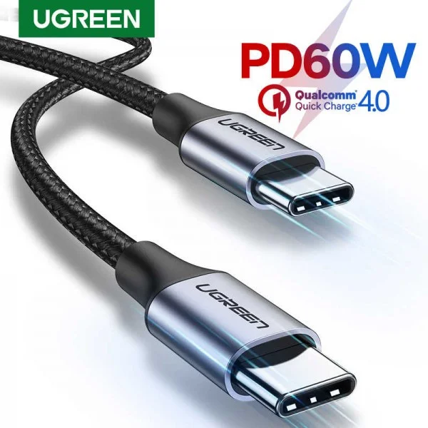 Кабель USB C - USB C, 480Mbps, 3A, QC4.0/PD3.0, 60W, 3m, US286 (60788)