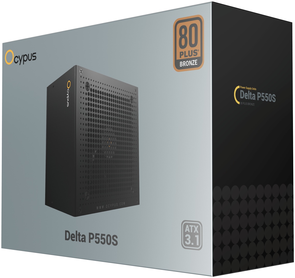 Блок питания Ocypus Delta P550S 550W Non modular, 80+Bronze, Черный (Delta-P550S-BDFBK025X-EU)