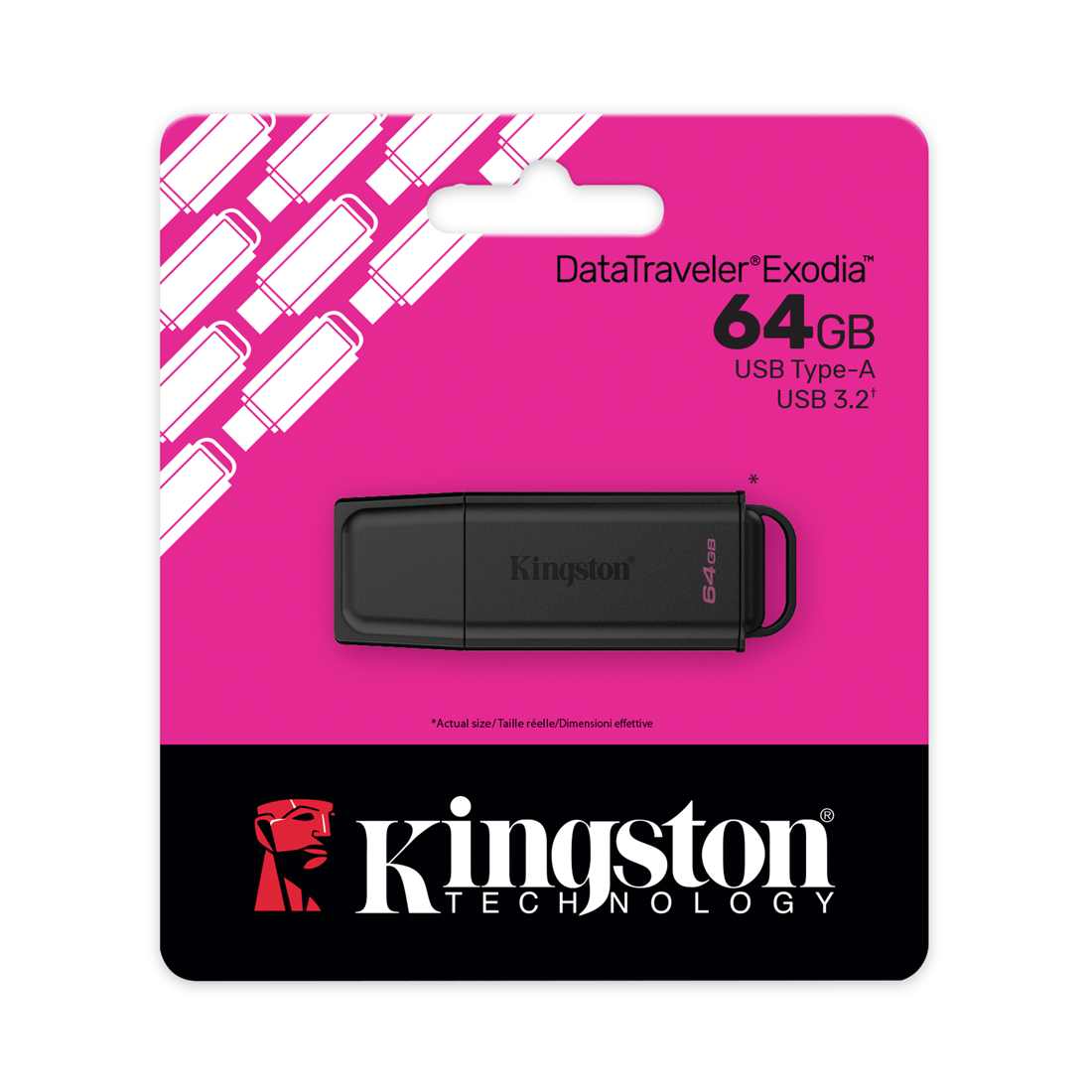 Флэш-накопитель Kingston 64Gb USB3.2 Gen1 Data Traveler Exodia G2 (Black+Pink) (DTXG2/64GB)