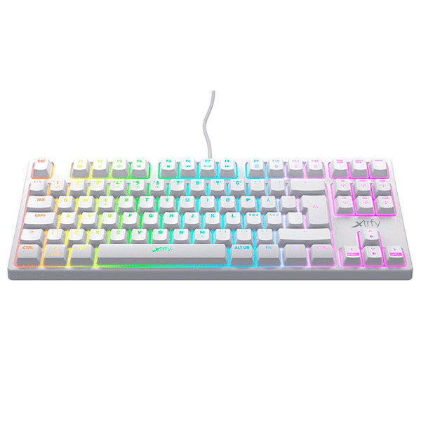 Клавиатура USB, XTRFY K4 TKL RGB, White  (XG-K4-RGB-TKL-WH-R-RU)