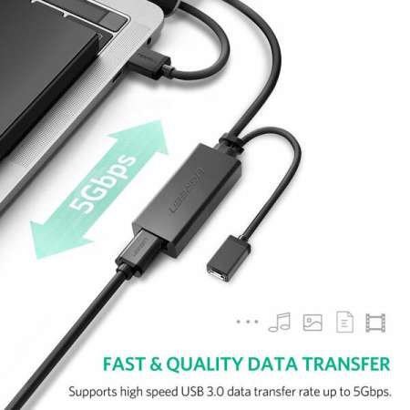 Кабель UGREEN USB(m) - USB(f) удлинитель USB 3.0,  5m US175 (20826)