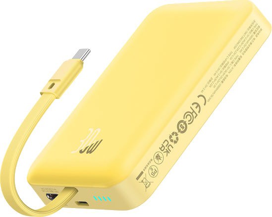 Портативный внешний аккумулятор Baseus Magnetic Mini, 10000mAh 30W - Lemon Yellow (P1002210BY23-00)