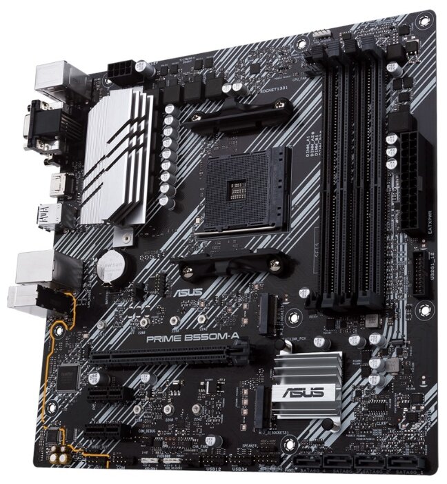 Материнская плата ASUS PRIME B550M-A AM4 4xDDR4 4xSATA3 RAID 2xM.2 DVI-D D-Sub HDMI mATX (PRIME B550M-A)