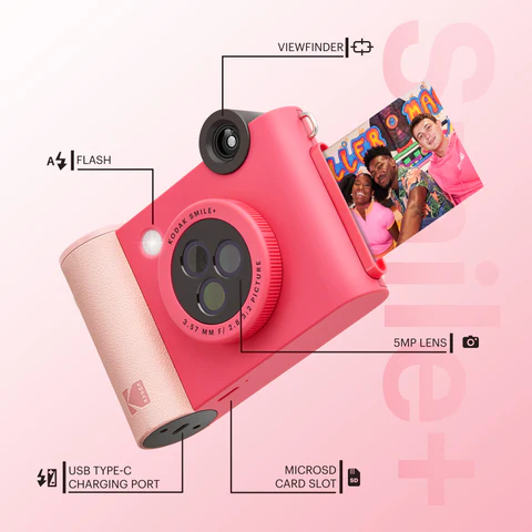Фотоаппарат моментальной печати Kodak Smile+ фуксия (RODSMPCAMFS)