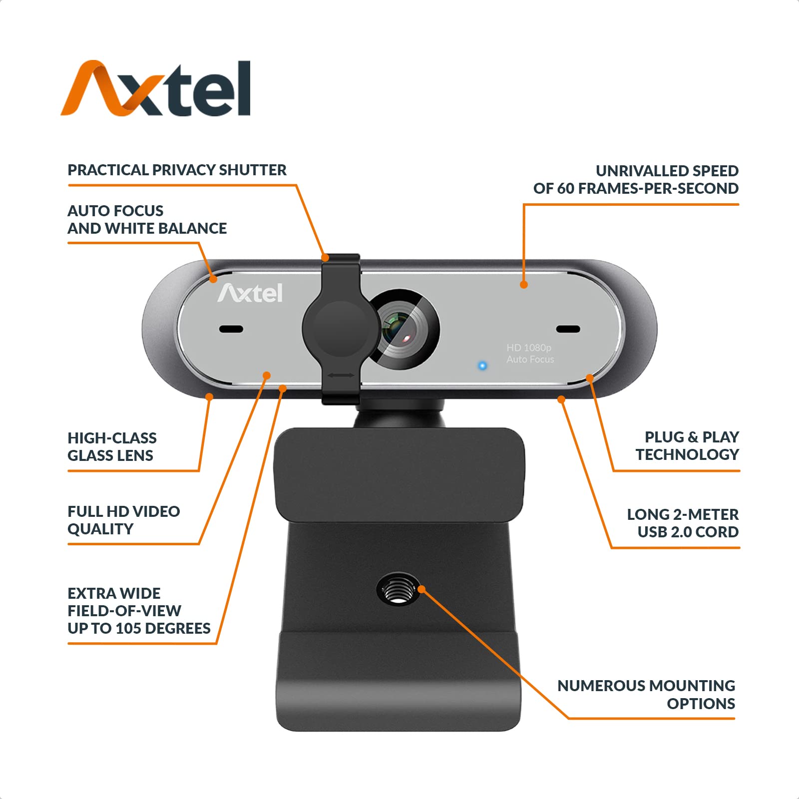 Веб-камера AXTEL AX-FHD Webcam Pro (AX-FHD-1080P-PRO)