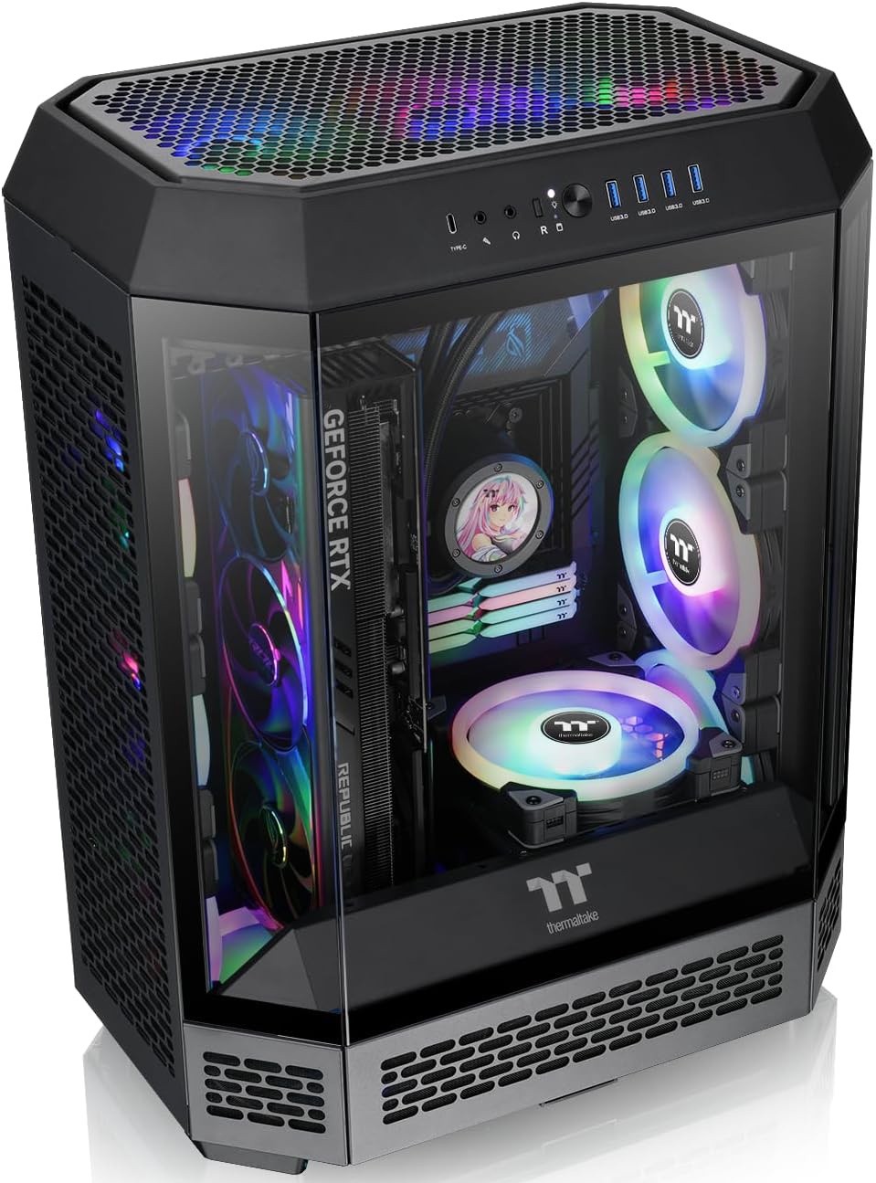 Компьютерный корпус Thermaltake The Tower 600 Black без Б/П (CA-1Z1-00M1WN-00)