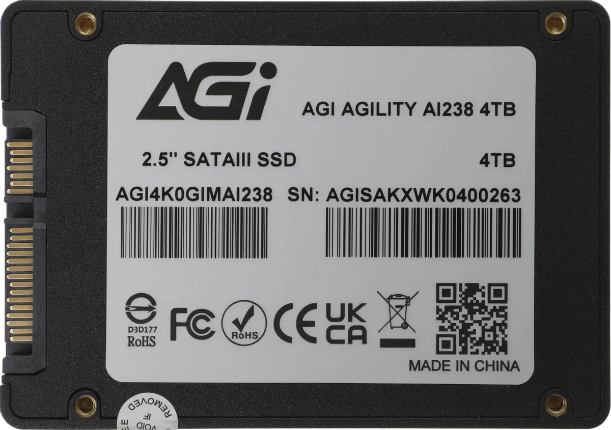 Твердотельный накопитель SSD AGI AI238 4TB, 2.5", SATA III (AGI4K0GIMAI238)