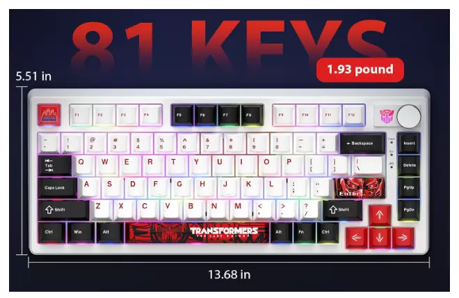 Клавиатура беспроводная Transformers TF-GK03, White (TF-GK03, White)