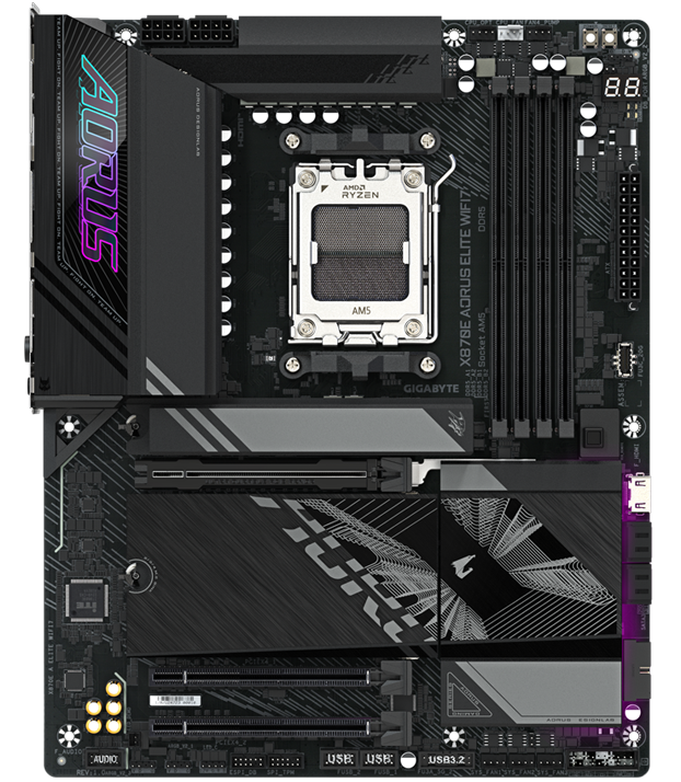 Материнская плата GIGABYTE X870E AORUS ELITE WIFI7, AM5 X870, ATX (X870E A ELITE WIFI7)