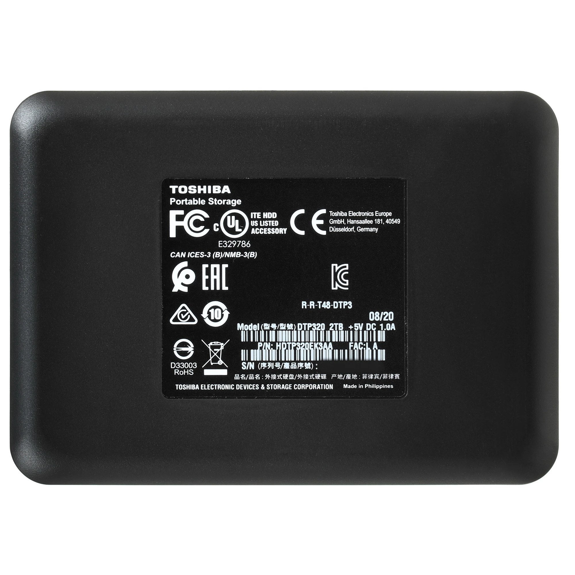 Внешний жесткий диск Toshiba 1Tb Canvio Ready 2.5", Black, USB3.2 Gen1 (HDTP310EK3AA)